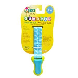 🌟ADD-ON ONLY🌟First Years Gumdrop Pacifier Clip Blue For 0+  New Sealed